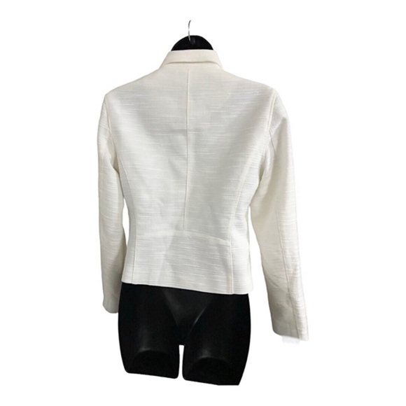 Anne Klein‎ ecru boucle look gold zipper moto style jacket blazer size XS new - Picture 14 of 17